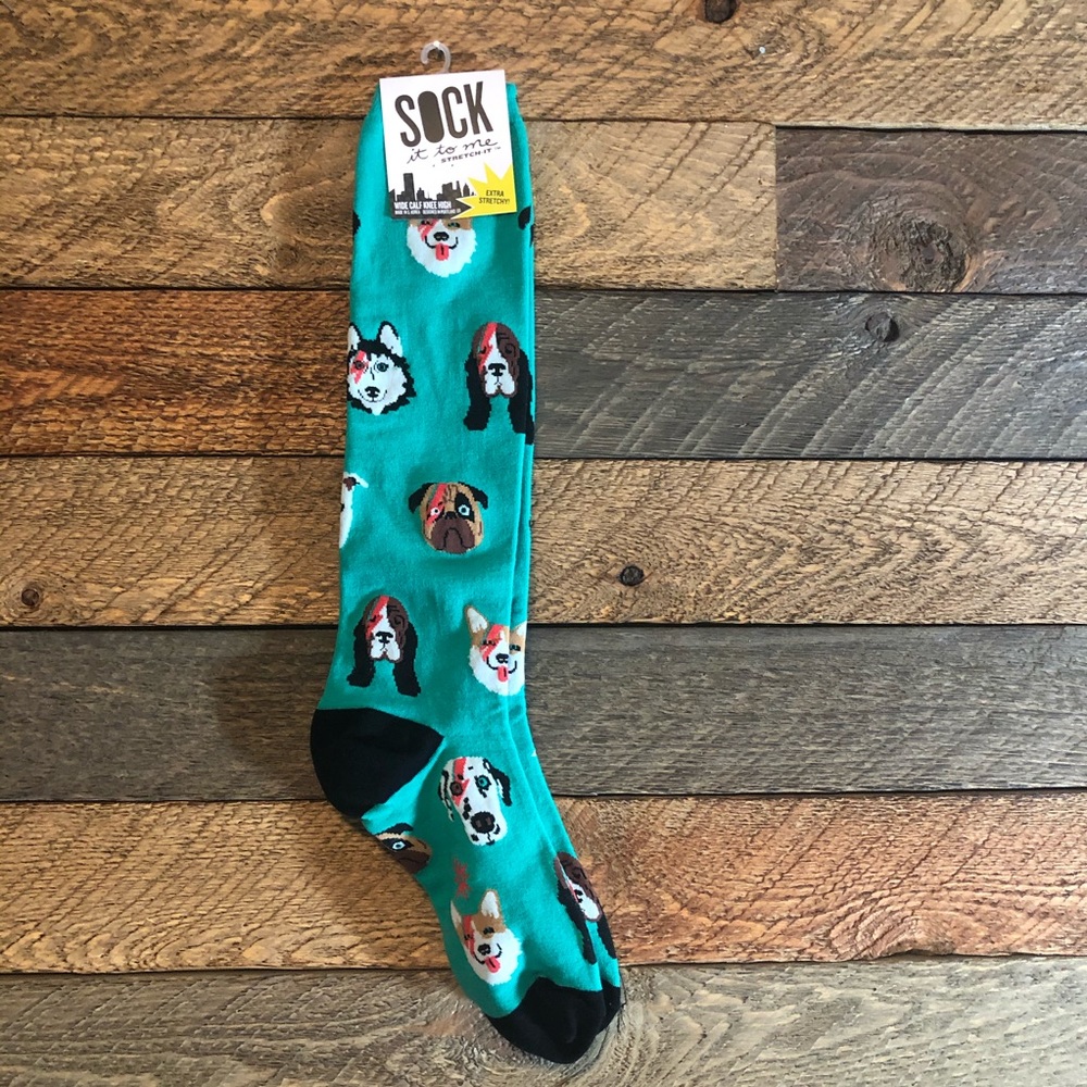 SOLD Rock dogs knee socks Sock it to Me NWT